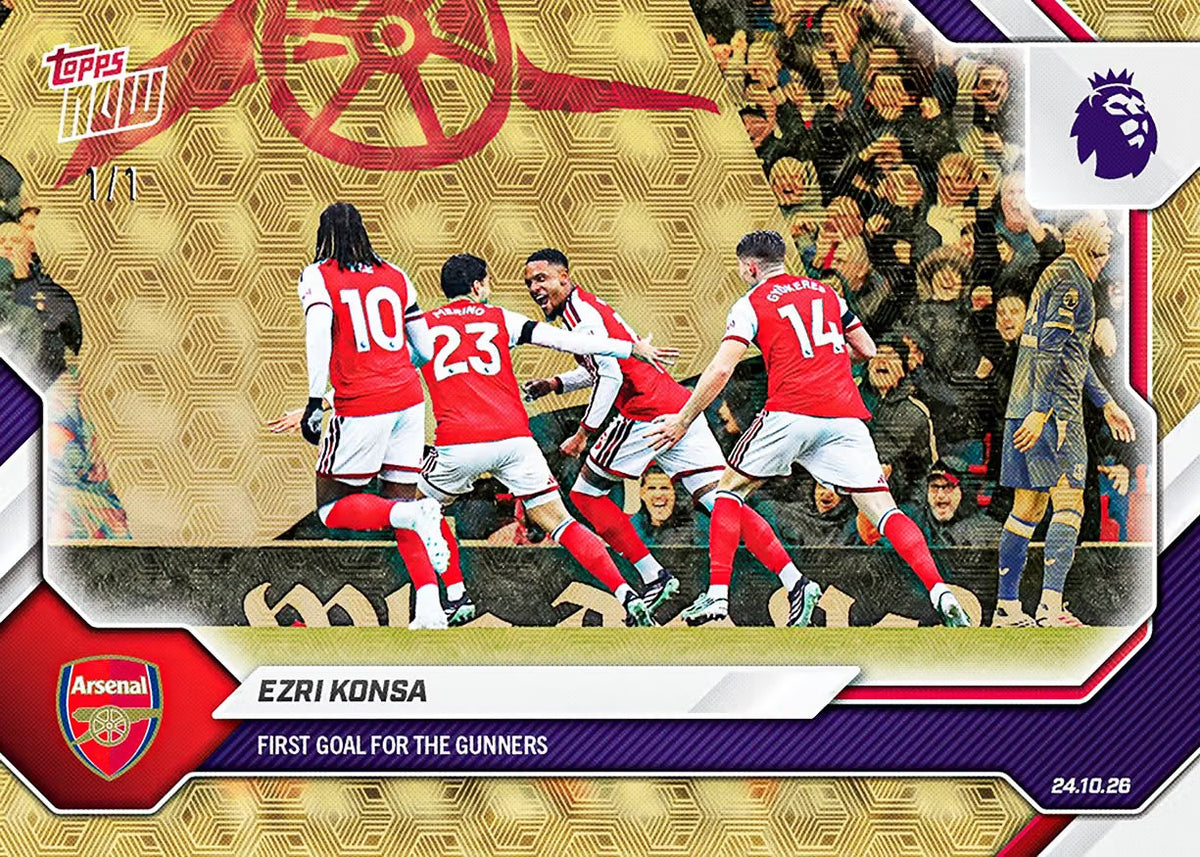 Ezri Konsa 2026-27 Premier League Topps NOW Card 55 - FoilFractor /1