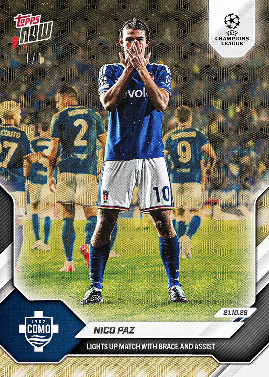 Nico Paz 2026-27 UCL Topps NOW Card 41 - FoilFractor /1