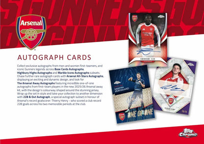Project Mozi Breaks – Private Break - Topps Chrome® Arsenal 2025/26 Hobby Box
