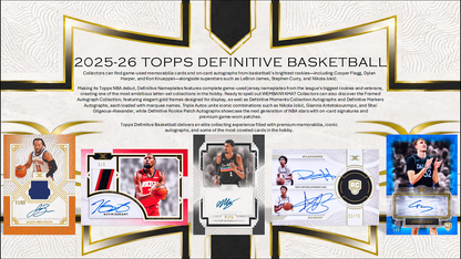 Project Mozi Breaks – Break #741 1.0 RP: 2025-26 Topps Definitive Basketball 1 BOX BREAK FROM SEALED CASE