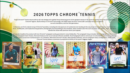 Project Mozi Breaks – Break #750 2.0 (PYP) 2026 Topps Chrome® Tennis Delight Sealed Case Break