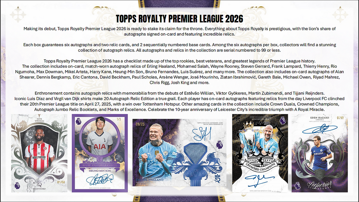 Project Mozi Breaks – Break #744 1.0 PYTP: Topps Royalty Premier League 2026 2 Hobby Box from Sealed Case Break