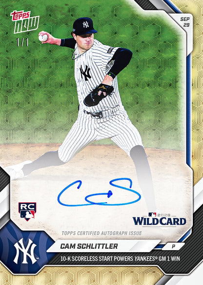 Project Mozi Breaks – Group Order #247 Cam Schlittler - 2026 MLB Topps NOW®️ - Card 738
