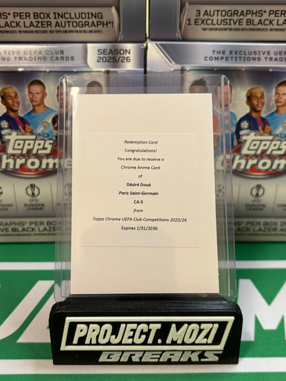 Project Mozi Breaks – Break #635 PYTP: 2025-26 Topps Chrome®️ UEFA Club Competitions FDI Hobby 2 Box Break