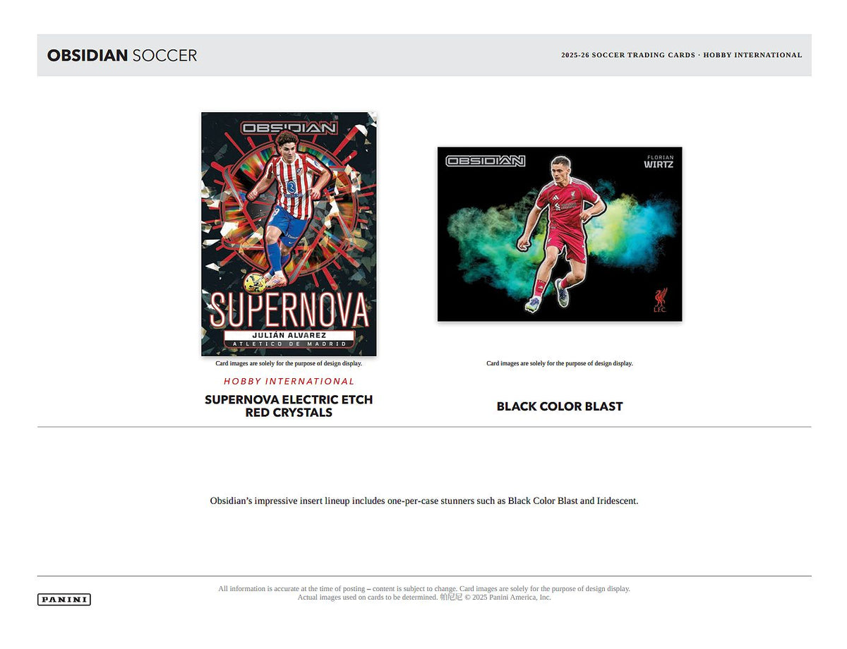 Project Mozi Breaks – Break #728 1.0 PYTP: 2025-26 Panini Obsidian Soccer Hobby International full case 12 box break