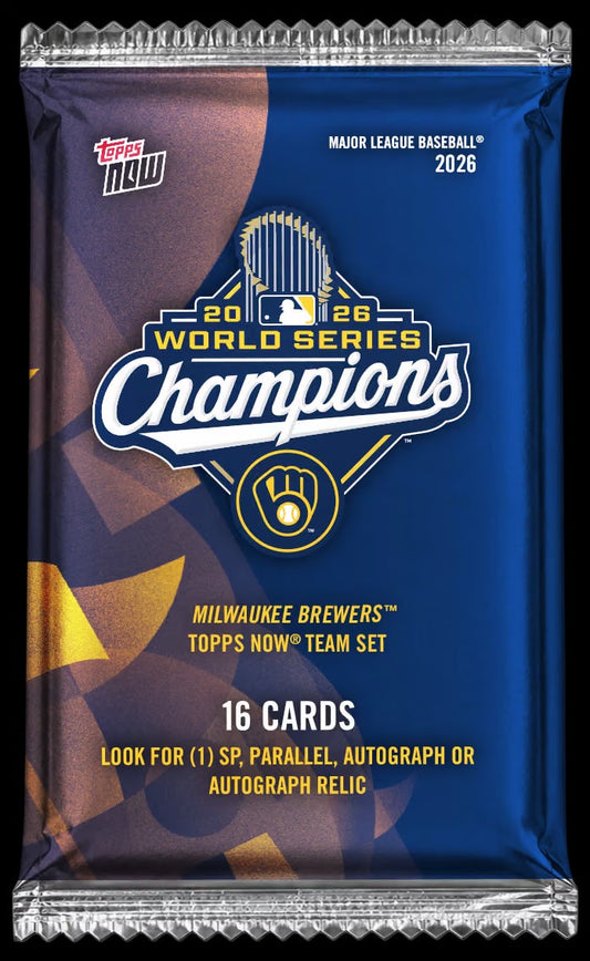 2026 Milwaukee Brewers Topps NOW Championship Team Set pack - 16 cards