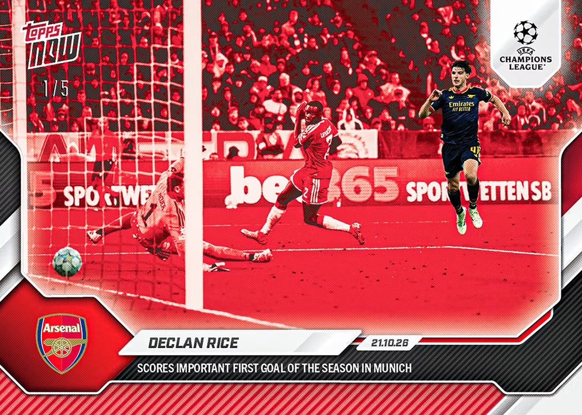 Declan Rice 2026-27 UCL Topps NOW Card 43 - Red Foil /5