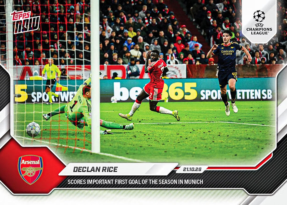 Declan Rice 2026-27 UCL Topps NOW Card 43 - Base