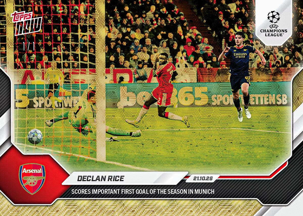 Declan Rice 2026-27 UCL Topps NOW Card 43 - FoilFractor /1