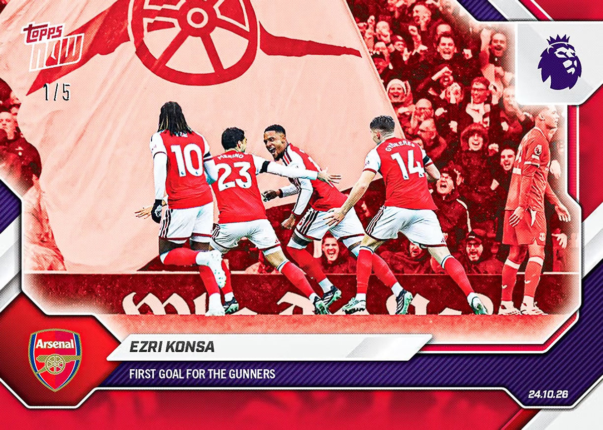 Ezri Konsa 2026-27 Premier League Topps NOW Card 55 - Red Foil /5