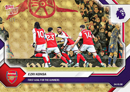 Ezri Konsa 2026-27 Premier League Topps NOW Card 55 - FoilFractor /1