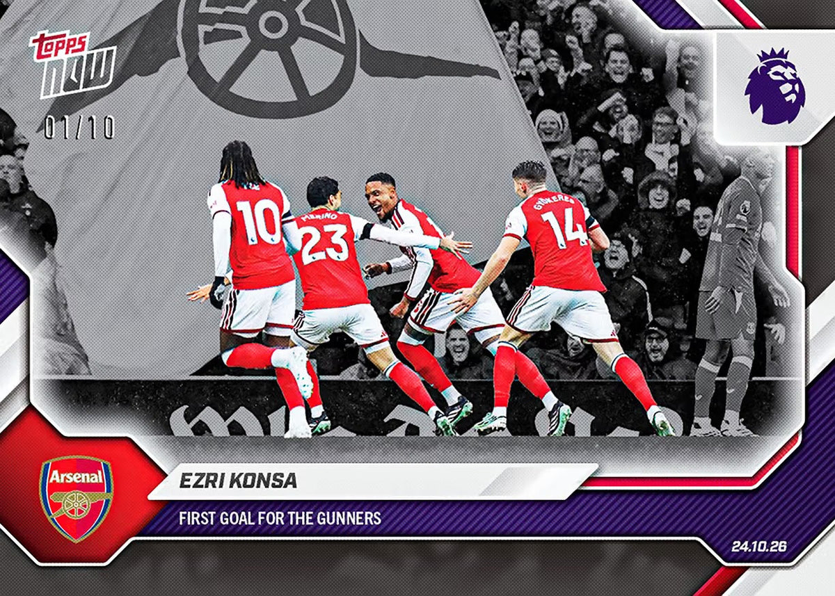 Ezri Konsa 2026-27 Premier League Topps NOW Card 55 - Black Foil /10