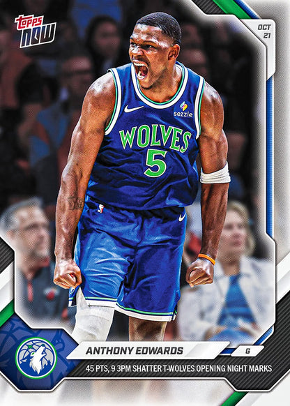 Anthony Edwards - 2026-27 NBA Topps NOW - Card 11 base card