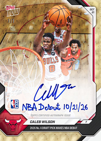 Caleb Wilson - 2026-27 NBA Topps NOW - Card 9 autograph parallel illustration