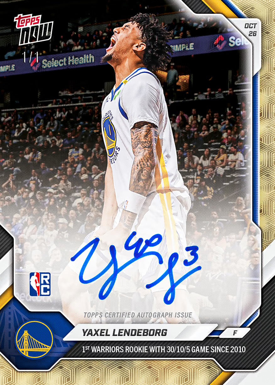 Yaxel Lendeborg - 2026-27 NBA Topps NOW - Card 35 autograph chase card example