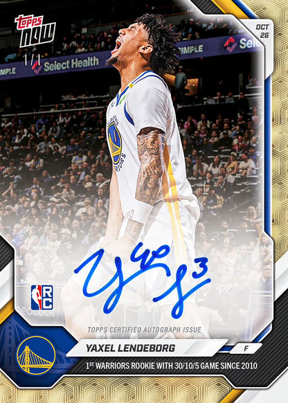 Yaxel Lendeborg - 2026-27 NBA Topps NOW - Card 35 autograph chase card example