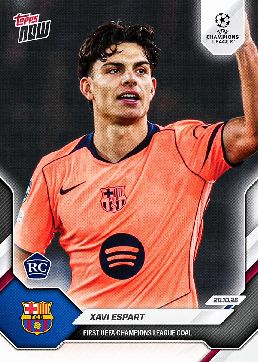 Xavi Espart 2026-27 UCL Topps NOW Card 33 Base Card