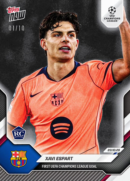 Xavi Espart 2026-27 UCL Topps NOW Card 33 /10 Black Foil